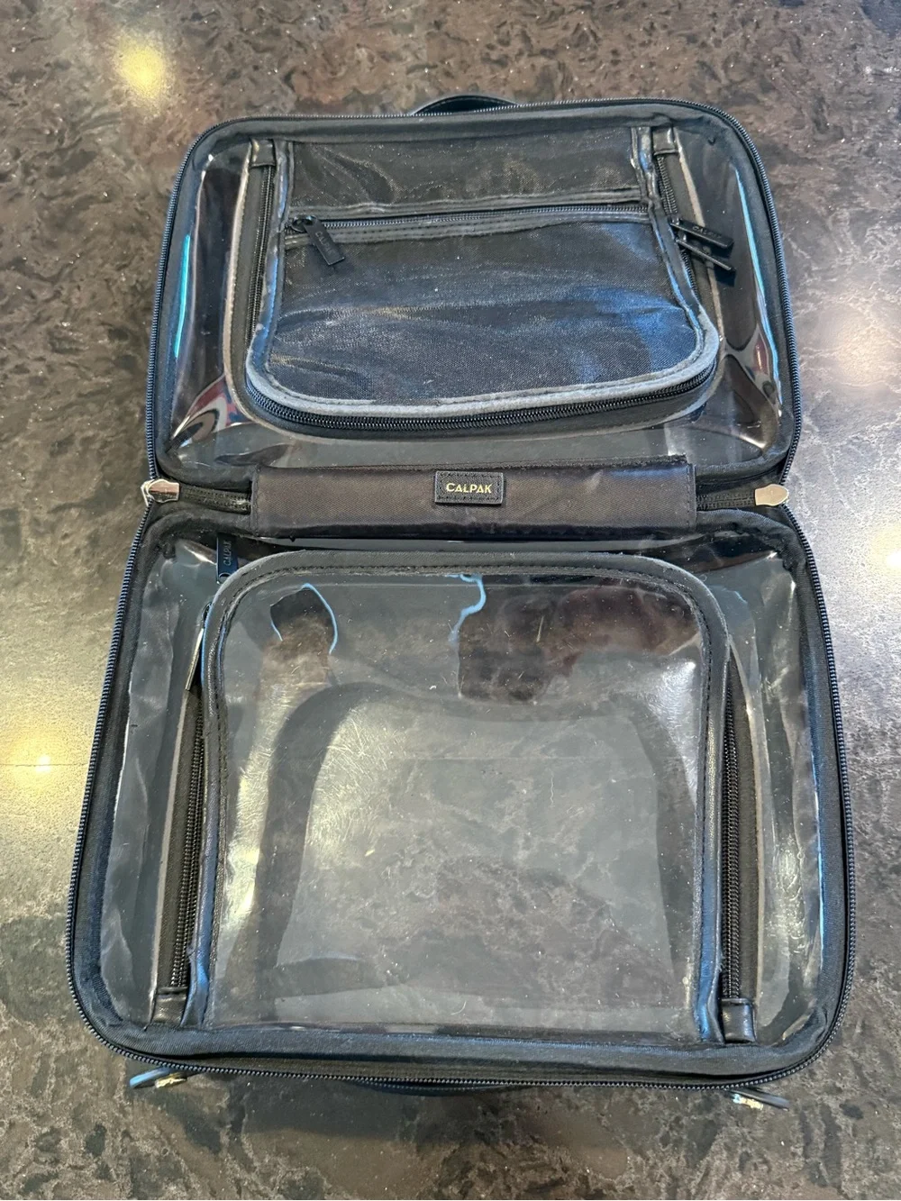 Calpak Large Clear Cosmetics Case Black